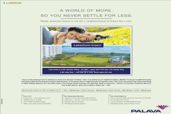 Finer living awaits you at Lodha Palava Lakeshore Greens in Mumbai